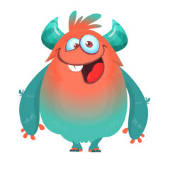 Funny cartoon monster. Vector illustration