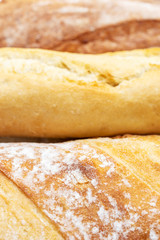 Different kind of breads. Close up. Food background.
