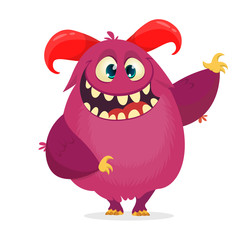 Funny cartoon monster. Vector illustration