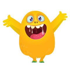 Funny cartoon monster. Vector illustration
