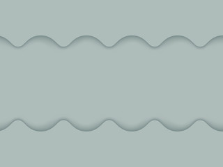 Modern paper art cartoon abstract gray and white water waves. Realistic trendy craft style. Origami design template