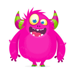 Funny cartoon monster. Vector illustration