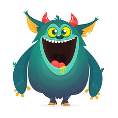 Funny cartoon monsteryeti or bigfoot. Vector illustration