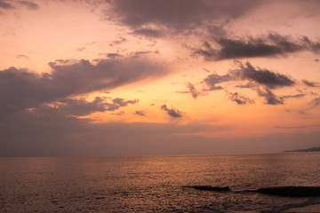Fototapeta premium Charming sunset on the black sea coast