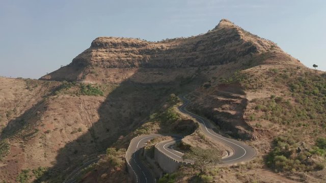 Aerial shot of the Simien mountains national park in Ethiopia