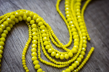 Beautiful yellow glass diamond crystal beads 