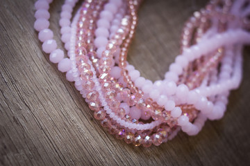 Beautiful pink Glass Sparkle Crystal Isoalted Beads