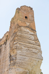 The castle of Hasankeyf on background of blue sky, Turkey, Eastern Anatolia