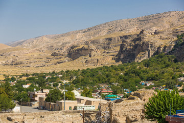 The view of Hasankeyf town and surrounding mountains, Turkey, Eastern Anatolia