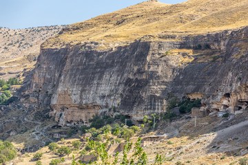 The cave houses by the river Tigris in the city Hasankeyf, Turkey, Batman Province