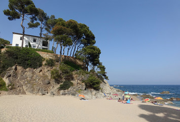 Platja d'Aro, Spain, beach view in simmer