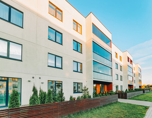 Apartment EU house residential building complex with gate