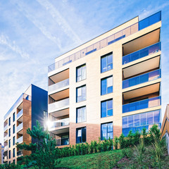 Modern european residential building quarter EU