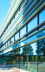 EU Windows modern futuristic metal and glass skyscraper building