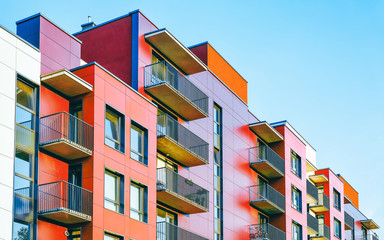 EU Fragment of Modern residential apartment home house building