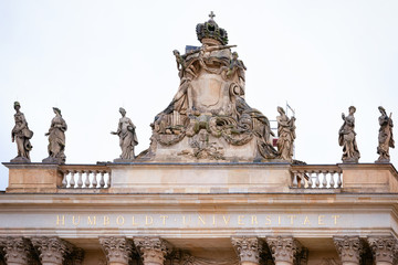 Fototapeta na wymiar Detail of Humboldt University and Street in German Mitte Berlin