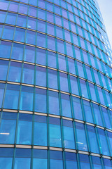 Obraz premium Modern glass apartment house business building architecture in Berlin Germany