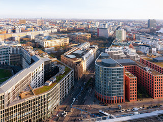 Aerial view and modern apartment residential building architecture Potsdamer Platz