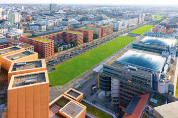 Aerial view of modern apartment residential building architecture Potsdamer Platz