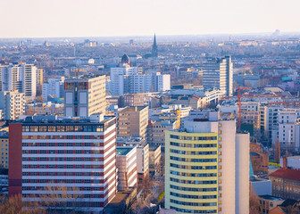 Aerial view on modern architecture in Potsdamer Platz Berlin