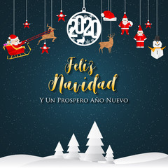 Fototapeta na wymiar Spanish Christmas (Feliz Navidad) and Happy New Year greeting card