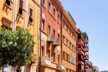 Facade of residential home house apartment building Cagliari