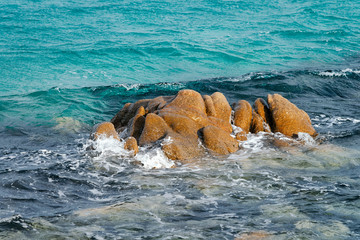 Mediterranean sea in Capriccioli Beach of