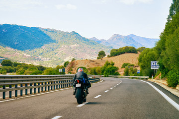 Motorcycle at road in Costa Smeralda