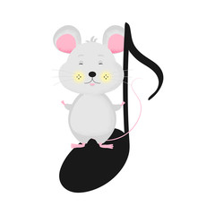 Animal symbol of 2020. Vector illustration