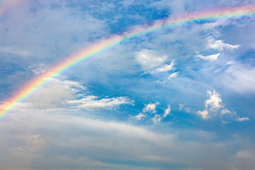 rainbow in the blue sky