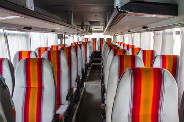 Salon of a Hungarian tourist bus of the 80s