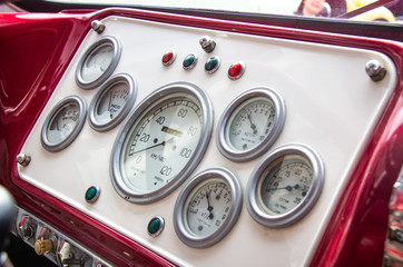 Dashboard of an old Soviet bus
