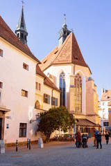 Franziskanerkirche on Franziskanerplatz square in Graz