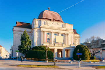Facade of Opera House building in Graz