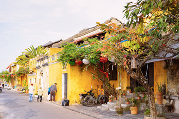 Cityscape with street at Old city of Hoi An