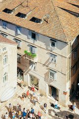 Tourists on Square in Old city of Split