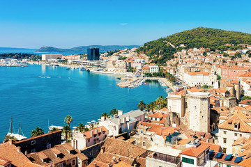 Fototapeta na wymiar Cityscape and landscape in Old city in Split