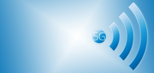 5g wireless connection for technology banner - Digital signal transmission of fifth generation - Wi-fi high speed communication - Copy Space