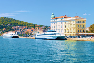 Yachts in Old city of Split in Adriatic Coast