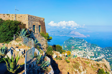 Cityscape and landscape at Capri Island at Naples Italy