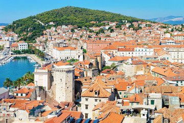 Fototapeta na wymiar Cityscape and landscape in Old city of Split