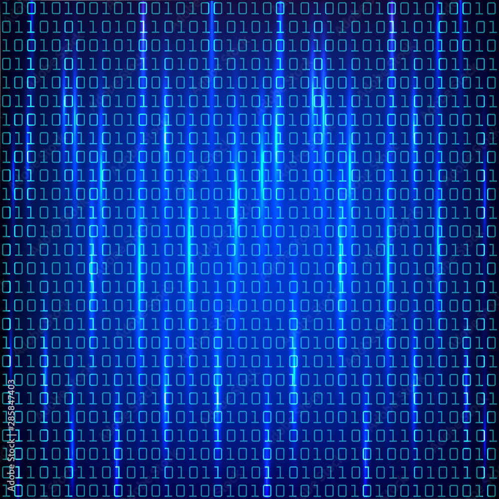 Poster Binary code background - stock vector