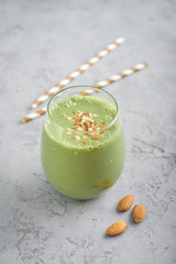 Green smoothie with spinach and avocado