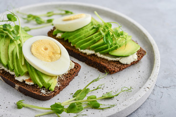 Avocado Sandwich with boiled Egg