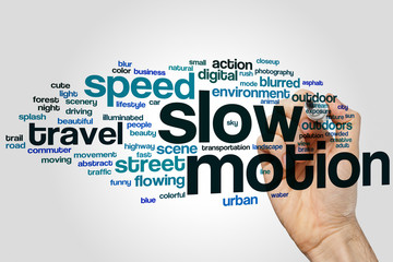 Slow motion word cloud