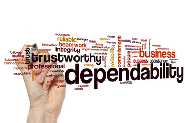 Dependability word cloud