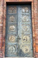 Door of Friedrichswerder Church - Friedrichswerdersche Kirche - in Berlin, Germany.