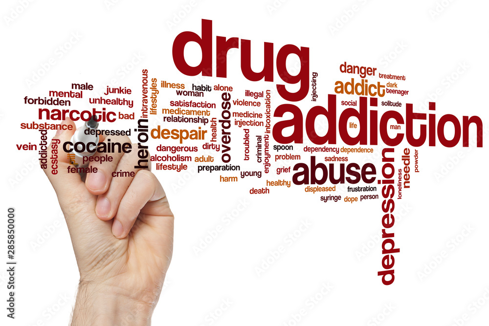 Wall mural drug addiction word cloud