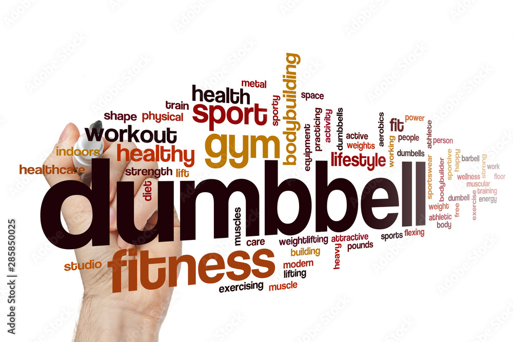 Wall mural dumbbell word cloud