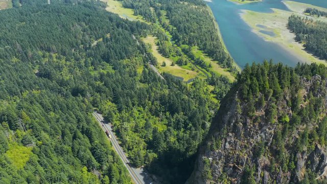 Beacon Rock, an 848-foot (258 m) basalt volcanic plug on the north shore of the Columbia River 32 miles (51 km) east of Vancouver. It was named by Lewis and Clark in 1805.  